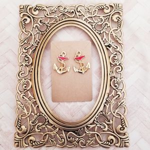 Vintage Gold Tone Anchor Earrings